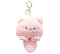 Cute Cat Keychain │ Portachiavi Plushii Cat Plush | Portachiavi Plushii per borse da donna, ciondolo a forma di gatto in peluche, portachiavi per auto, Rosa, verwijzen naar de beschrijving