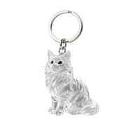 Cute Cat Keychain - Trasparente Keepsake Pendant, Clear Cat Shape Pet Hair Storage Box with Keychain, Portable Hair Collector | Animal Hairs Keepsake for Backpack, Purse, Wallet, Schoolbag, Handbag