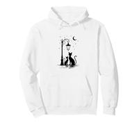Cute Cat Lover Pet Design Kitty Moon Light Stars Felpa con Cappuccio