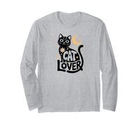 Cute Cat Lover Pet Design Kitty Moon Light Stars Maglia a Manica