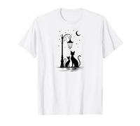 Cute Cat Lover Pet Design Kitty Moon Light Stars Maglietta