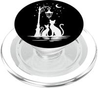 Cute Cat Lover Pet Design Kitty Moon Light Stars PopSockets PopGrip per MagSafe