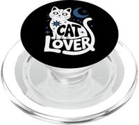 Cute Cat Lover Pet Design Kitty Moon Light Stars PopSockets PopGrip per MagSafe