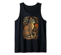 Cute Cat Lover Vintage Flowers Art Pattern Aesthetic Canotta