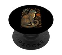 Cute Cat Lover Vintage Flowers Art Pattern Aesthetic PopSockets PopGrip Adesivo