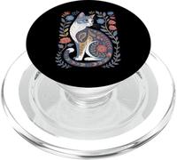 Cute Cat Lover Vintage Flowers Art Pattern Aesthetic PopSockets PopGrip per MagSafe