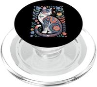 Cute Cat Lover Vintage Flowers Art Pattern Aesthetic PopSockets PopGrip per MagSafe