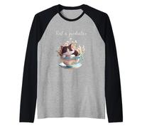 Cute Cat Lovers Rest is Productive Tazza da tè Salute mentale Maglia con Maniche Raglan