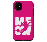 Cute Cat MEOW Amante dei gatti rosa Custodia per iPhone 11