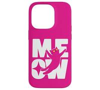 Cute Cat MEOW Amante dei gatti rosa Custodia per iPhone 14 Pro