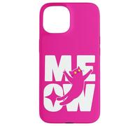 Cute Cat MEOW Amante dei gatti rosa Custodia per iPhone 15