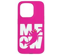 Cute Cat MEOW Amante dei gatti rosa Custodia per iPhone 15 Pro
