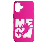 Cute Cat MEOW Amante dei gatti rosa Custodia per iPhone 16