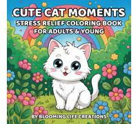 Cute Cat Moments: Stress Relief Coloring Book for Adults & Young