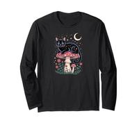 Cute Cat Moon Stars Night Kitty Cat Maglia a Manica