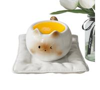 Cute Cat Mug - Ceramic Siamese Kitten Coffee Cup, 210 ml Tea | Wide Mouth Drinking Cup With Cofortable Handle Feature, Large Caliber Milk For Women Men Home Office Lovers Kitchen Supplies