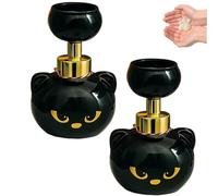 Cute Cat Paw Foam Soap Dispenser, 2026 Black Kitty Foaming Pump Bottle Creates Paw-Shaped Foam, Cute Halloween Black Cats Pawprint Magic Foaming Hand Wash Dispenser (2PCS)