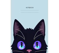 Cute Cat Paw Journal: Black Cat With Sparkling Galaxy Eyes