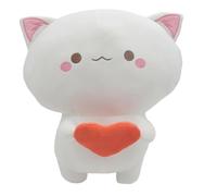 Cute Cat Plush Toy, Stuffed Animal Soft Doll, Heart Kitten Plushie, Stuffed Cat Toy, Cute Plush Doll, Valentine's Day Cat Plushie, Heart Kitten Doll, Cute Plush Toys, Stuffed Animal For Room Decor