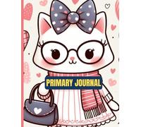 Cute Cat Primary Journal for Girls: Kawaii Writing & Drawing Notebook | 8.5 x 11 in, 120 Pages | Half Dotted Midline, Half Blank