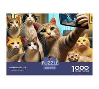 Cute Cat Puzzle 1000 Pezzi Puzzle Adulti Impegnativo E Difficile Per Straordinario Regalo Per Amore E Amico 70x50cm/1000pcs