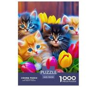 Cute Cat, Puzzle Da 1000 Pezzi, Stimola Memoria E Creatività, Perfetto Per Regali, Adatto Dai 10 Anni, 70x50cm/1000pcs