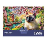 Cute Cat Puzzle in Cartone Extra Spesso Da 1000 Pezzi, Hammock Kitten, Puzzle Fai Da Te, Ultra Difficile, Allenamento Mentale, Sfida, Intrattenimento 70x50cm/1000pcs