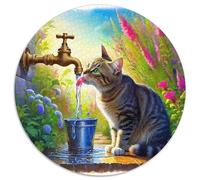 Cute Cat - Puzzle rotondo da 1000 pezzi, per adulti e bambini, geografia, giocattolo educativo per alleviare lo stress, 1000 pezzi (67,5 x 67,5 cm)