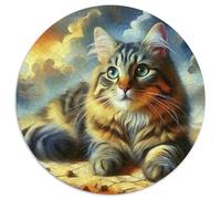 Cute Cat - Puzzle rotondo da 1000 pezzi, per adulti e bambini, geografia, giocattolo educativo per alleviare lo stress, 1000 pezzi (67,5 x 67,5 cm)