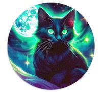 Cute Cat - Puzzle rotondo da 1000 pezzi, per adulti e bambini, geografia, giocattolo educativo per alleviare lo stress, per puzzle, 1000 pezzi (67,5 x 67,5 cm)