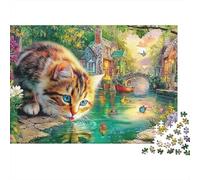 Cute Cat Puzzles 1000 Pezzi Perfetto Per Appassionati Di Esperti Sfida Impossibile Scompresso Giocattoli Cute Regalo Per La Famiglia Regalo Per Adulti E Bambini Da 14 Anni E Più 38x26cm/1000pcs