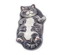 Cute Cat Rug - 2D Lazy Kitten Shape, Soft Plush Accent Carpet | 19.69x31.5 Inch | Soft Imitation Cashmere Plush with Anti-Slip Backing | Irregular Shaped Cute Cat Mat for Bedroom and Entryw