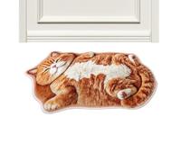 Cute Cat Rug - 2D Lazy Kitten Shape, Soft Plush Accent Carpet | 19.69x31.5 Inch | Soft Imitation Cashmere Plush with Anti-Slip Backing | Irregular Shaped Cute Cat Mat for Bedroom and Entryw
