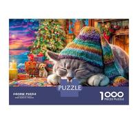 Cute Cat Set Puzzle in Cartone Robusto Da 1000 Pezzi Per Adulti, Cozy Knit Beanie, Puzzle Più Votato, Gioco Di Società Divertente E Stimolante 70x50cm/1000pcs