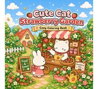 Cute Cat Strawberry Garden: Cozy Coloring Book
