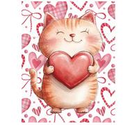 Cute Cat Valentine College Notebook, Note-Taking: 110 pages, 7.44x9.69 Inches. Softcover collage notebook, lined notebook for school, office notebook, kids and student notebook etc