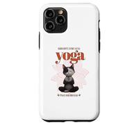 Cute Cat Yoga Spiritual Meditation Zen Balance Namaste OM Custodia per iPhone 11 Pro