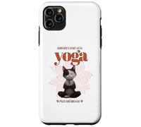 Cute Cat Yoga Spiritual Meditation Zen Balance Namaste OM Custodia per iPhone 11 Pro Max