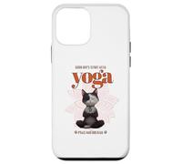 Cute Cat Yoga Spiritual Meditation Zen Balance Namaste OM Custodia per iPhone 12 mini