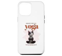 Cute Cat Yoga Spiritual Meditation Zen Balance Namaste OM Custodia per iPhone 12 Pro Max