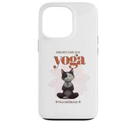 Cute Cat Yoga Spiritual Meditation Zen Balance Namaste OM Custodia per iPhone 13 Pro