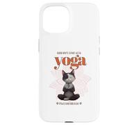 Cute Cat Yoga Spiritual Meditation Zen Balance Namaste OM Custodia per iPhone 15