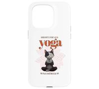 Cute Cat Yoga Spiritual Meditation Zen Balance Namaste OM Custodia per iPhone 15 Pro