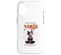 Cute Cat Yoga Spiritual Meditation Zen Balance Namaste OM Custodia per iPhone 16
