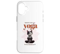 Cute Cat Yoga Spiritual Meditation Zen Balance Namaste OM Custodia per iPhone 16 Plus
