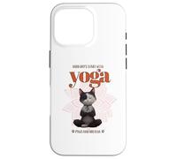 Cute Cat Yoga Spiritual Meditation Zen Balance Namaste OM Custodia per iPhone 16 Pro