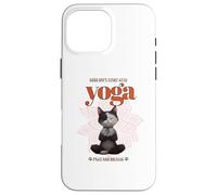 Cute Cat Yoga Spiritual Meditation Zen Balance Namaste OM Custodia per iPhone 16 Pro Max