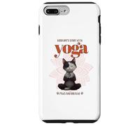 Cute Cat Yoga Spiritual Meditation Zen Balance Namaste OM Custodia per iPhone 7 Plus/8 Plus