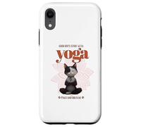 Cute Cat Yoga Spiritual Meditation Zen Balance Namaste OM Custodia per iPhone XR