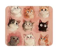 Cute Cats (3) Tappetino Mouse Soffice Tappetini Mouse Base in Gomma Mousemat per Ufficio Casa Gioco 25X30Cm
